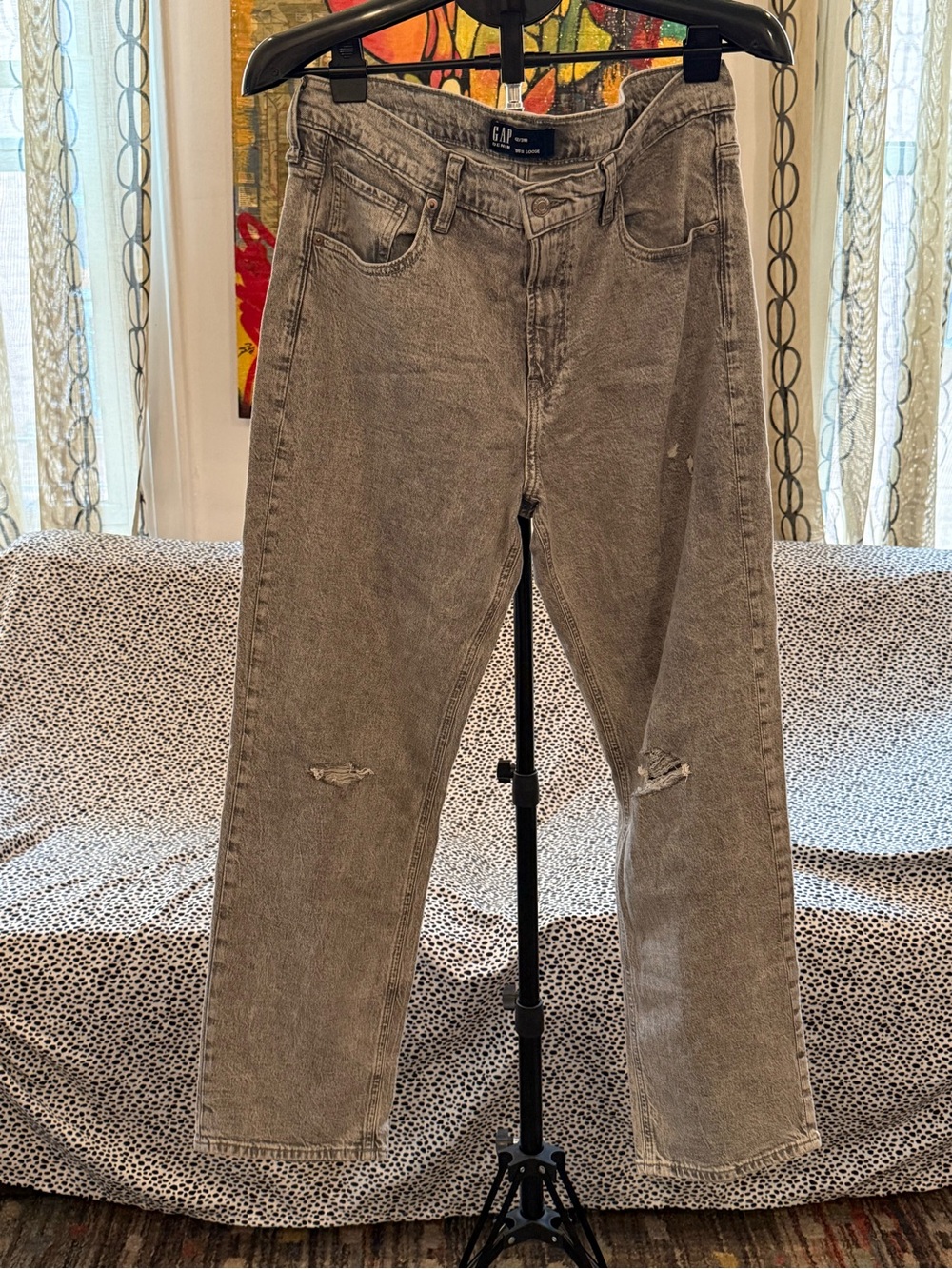 GAP Women’s Washed Gray ‘90s Loose Jeans